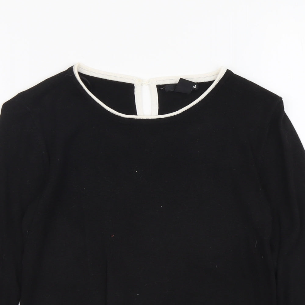 H&M Womens Black Scoop Neck Viscose Pullover Jumper Size S