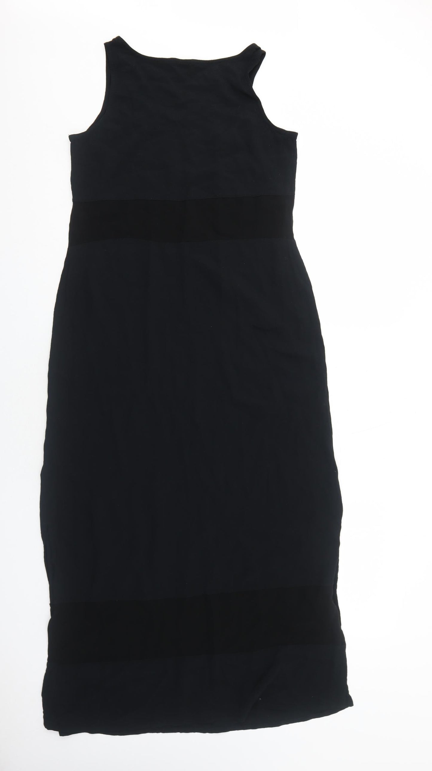 Marks and Spencer Womens Black Polyester Maxi Size 8 Round Neck Pullover