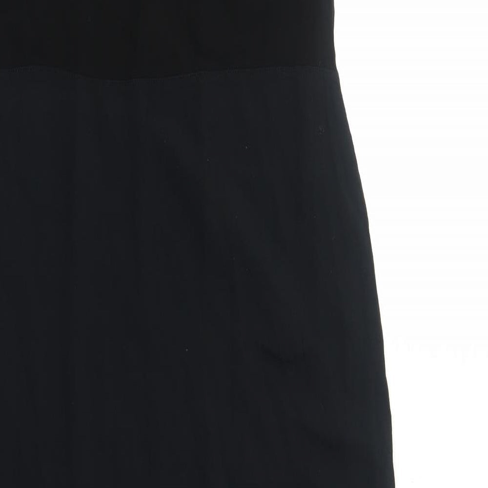 Marks and Spencer Womens Black Polyester Maxi Size 8 Round Neck Pullover