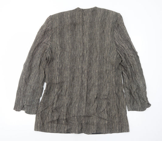 Sting Womens Black Geometric Jacket Blazer Size M Button