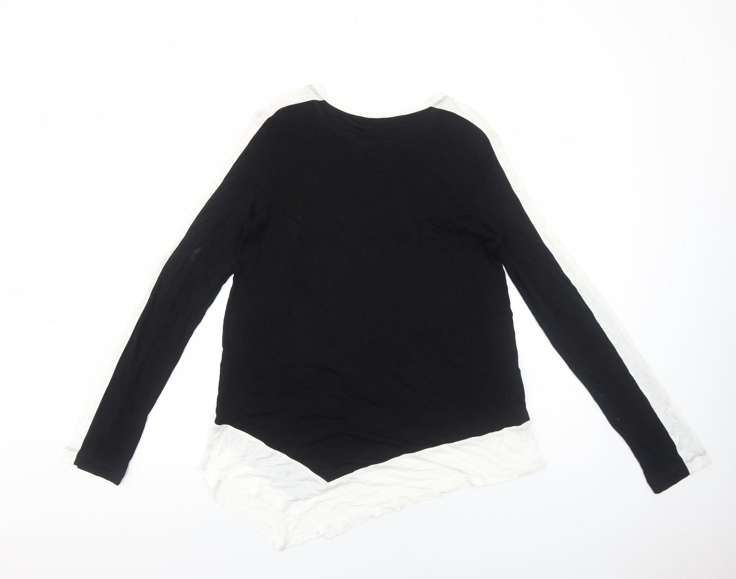 Preworn Womens Black Polyester Basic T-Shirt Size M Round Neck