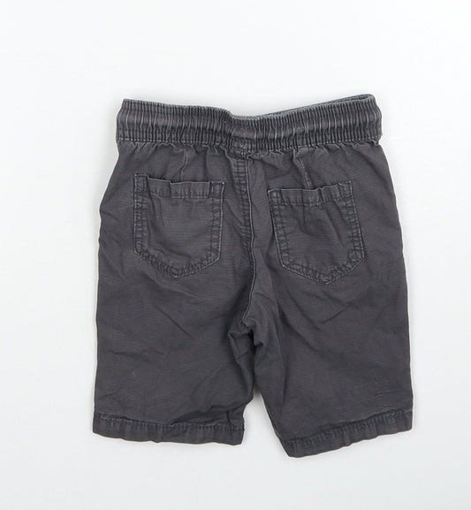 Blue Zoo Boys Grey Cotton Cargo Trousers Size 18-24 Months Drawstring