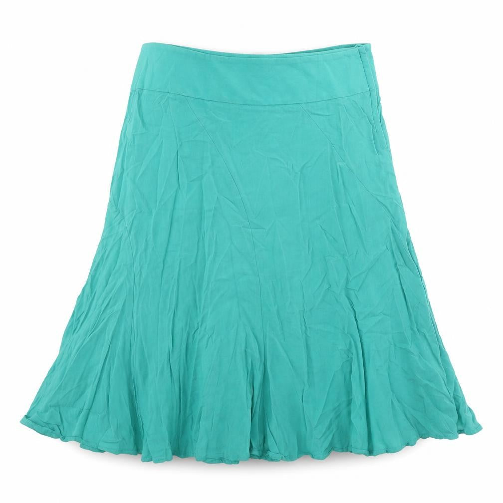 H&M Womens Blue Viscose Swing Skirt Size 35 in Zip