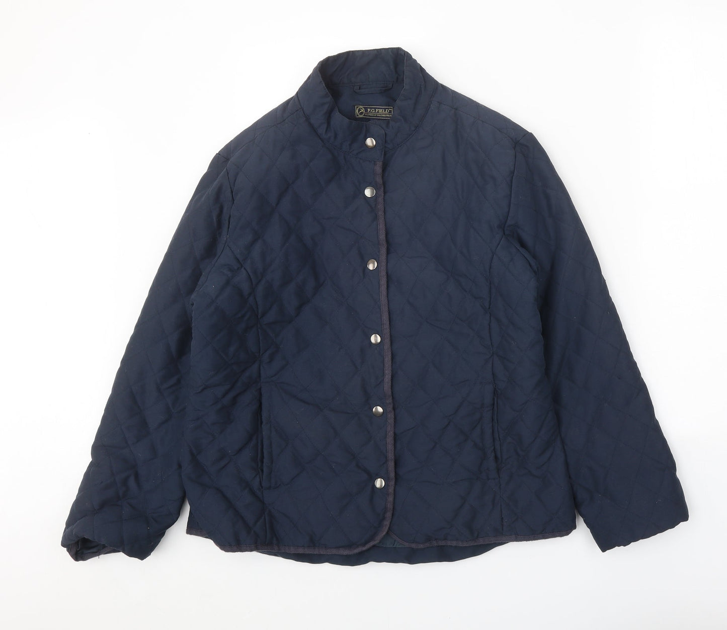 PG Field Heritage Womens Blue Quilted Coat Size M Snap