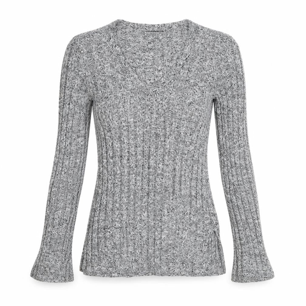 Topshop Womens Grey V-Neck Acrylic Pullover Jumper Size 6