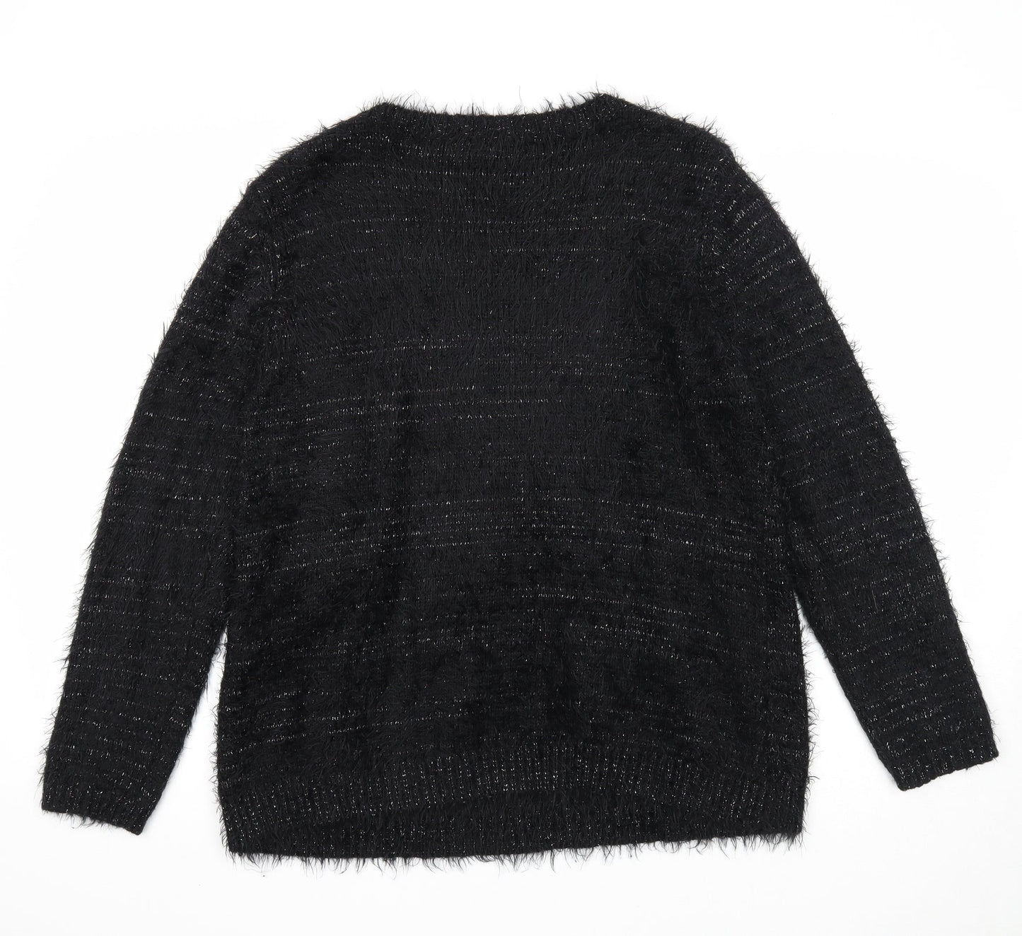 Wallis Womens Black Round Neck Acrylic Pullover Jumper Size M