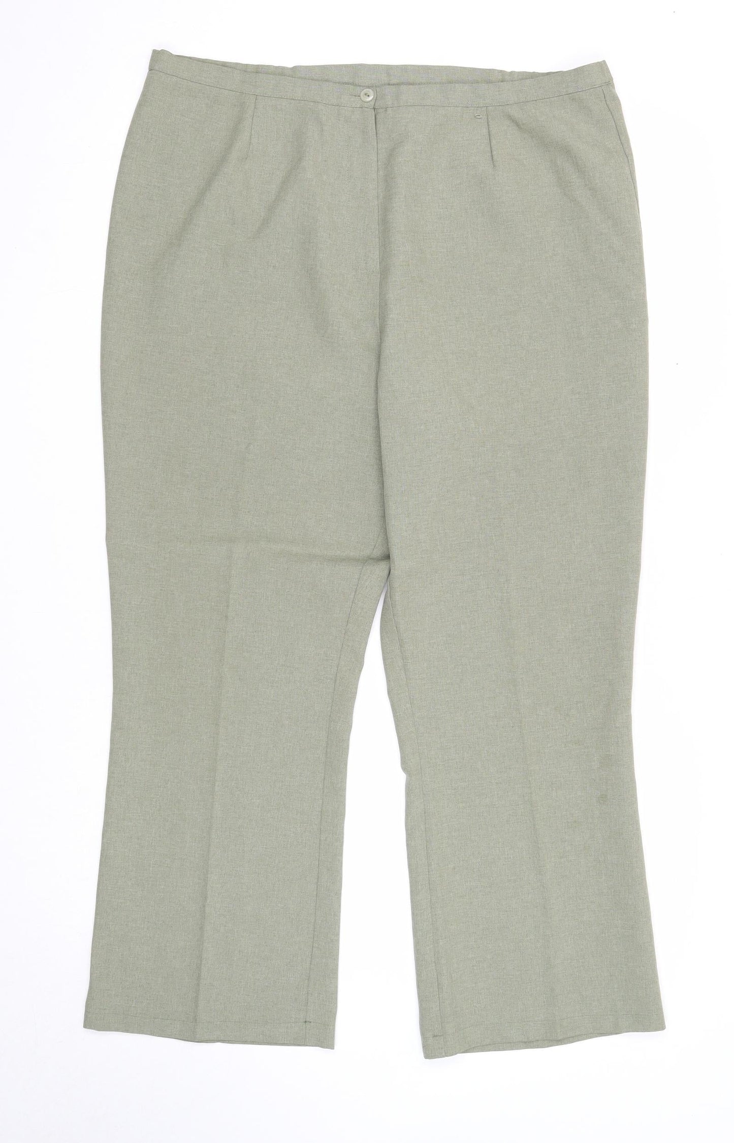 Agenda Womens Green Polyester Trousers Size 18 Regular Zip