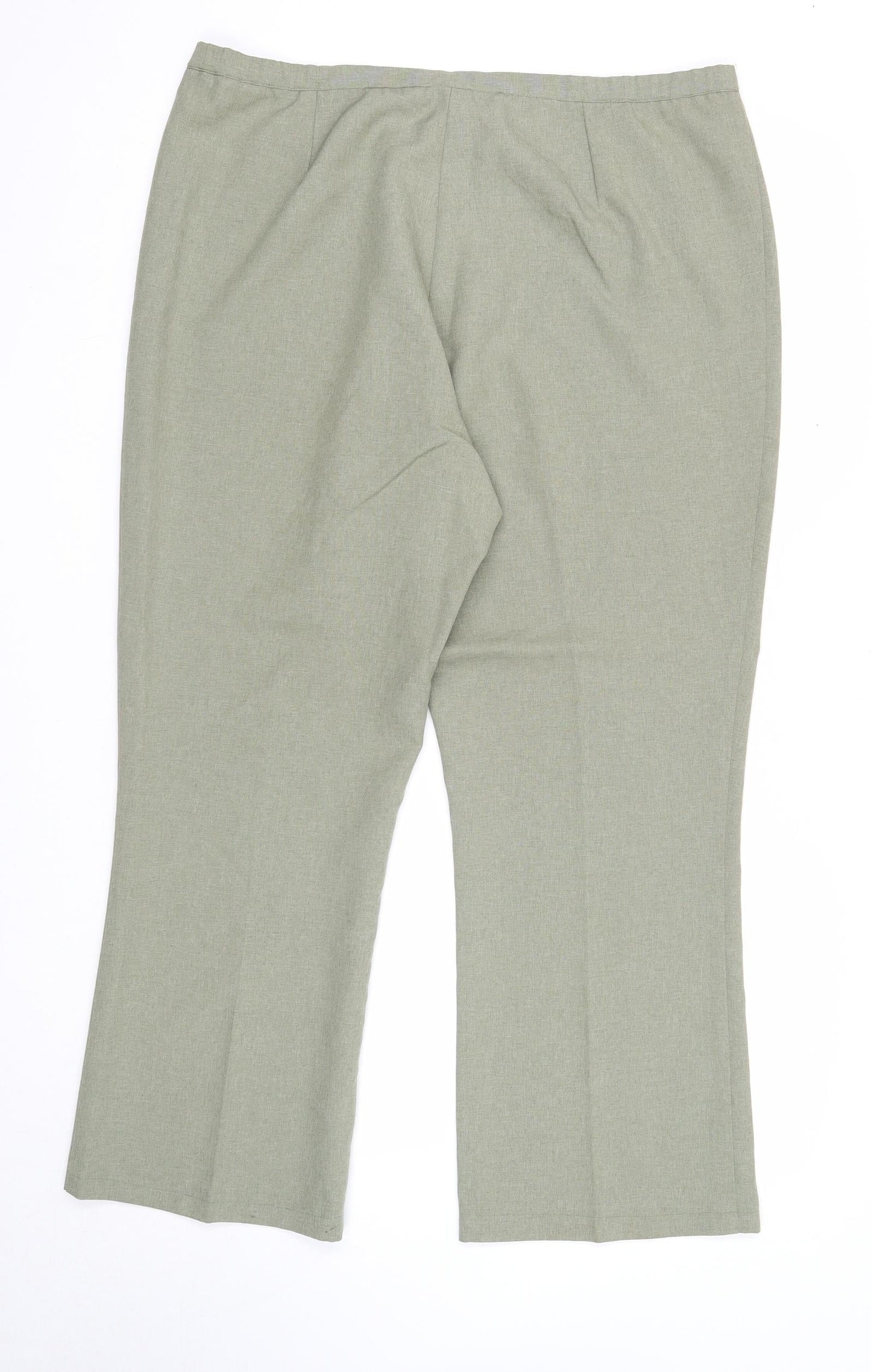 Agenda Womens Green Polyester Trousers Size 18 Regular Zip