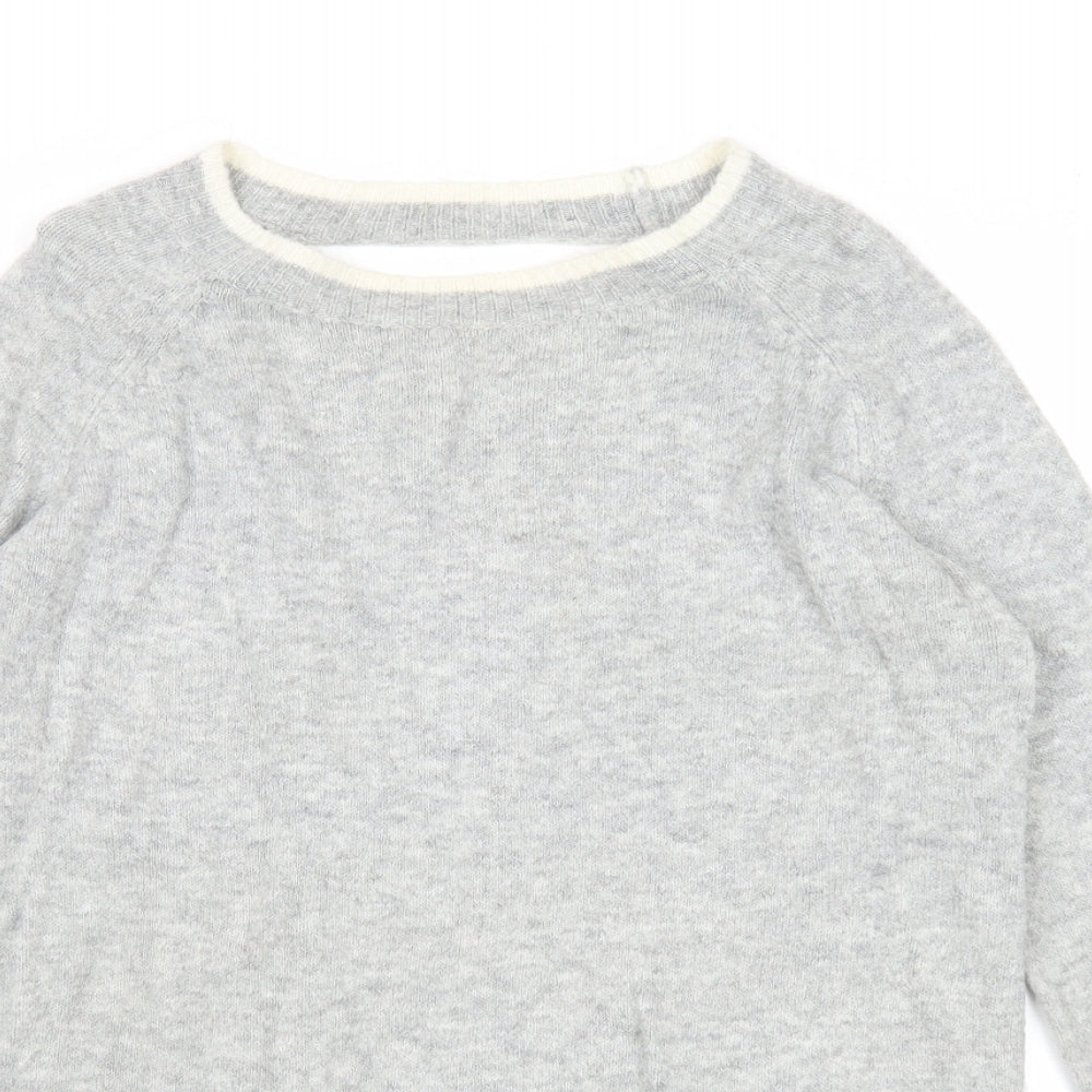 Dorothy Perkins Womens Grey Round Neck Acrylic Pullover Jumper Size 10