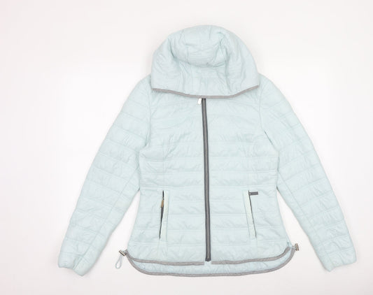 Farouche Womens Blue Puffer Jacket Jacket Size 10 Zip