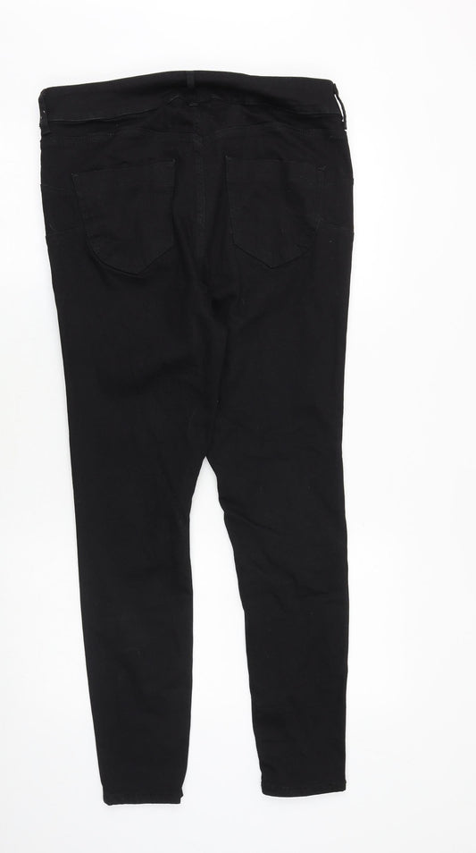 Very Womens Black Cotton Skinny Jeans Size 34 in Regular Button