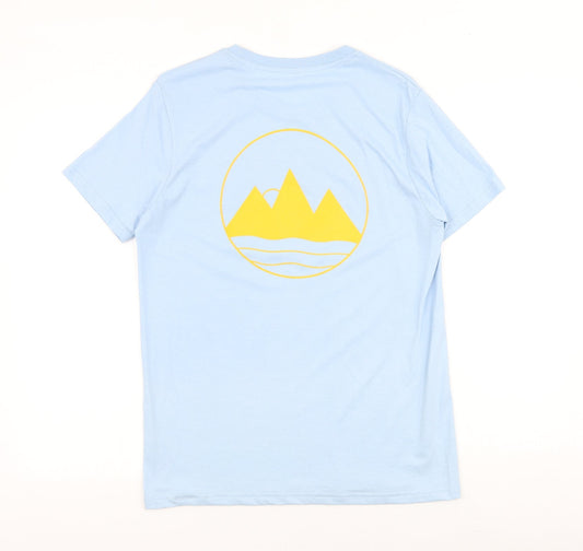 Stella Mens Blue Cotton T-Shirt Size S Round Neck