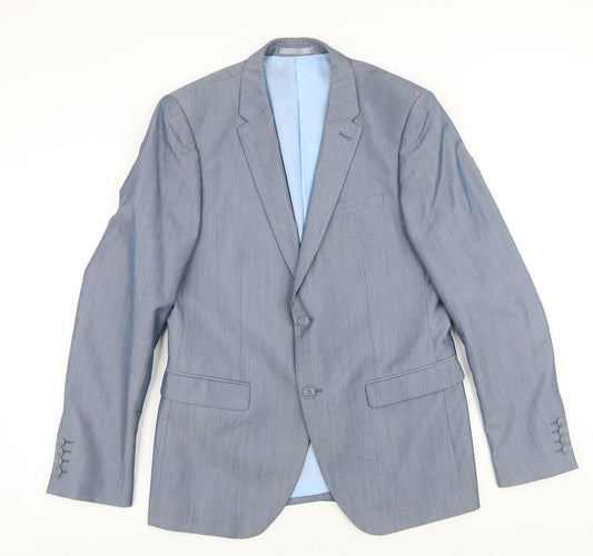 Peter Werth Mens Grey Polyester Jacket Blazer Size 40 Regular