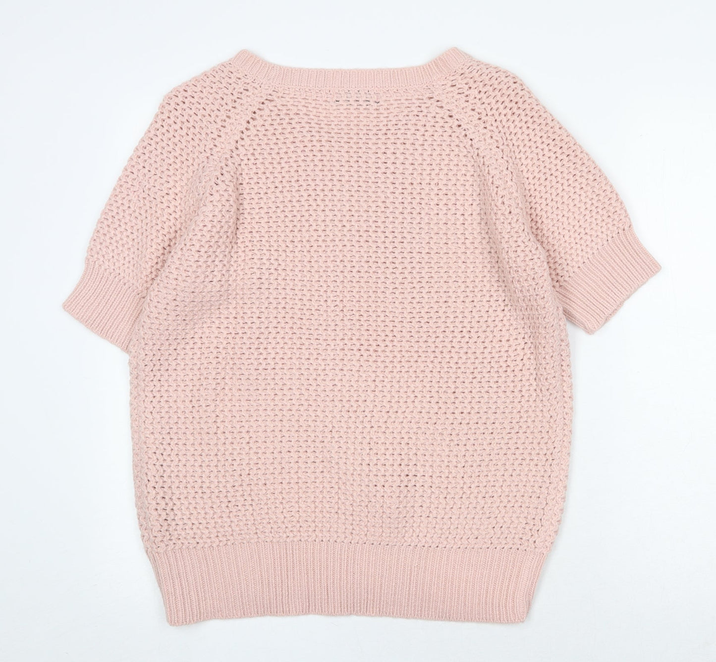 Originals Womens Pink Scoop Neck Acrylic Pullover Jumper Size M