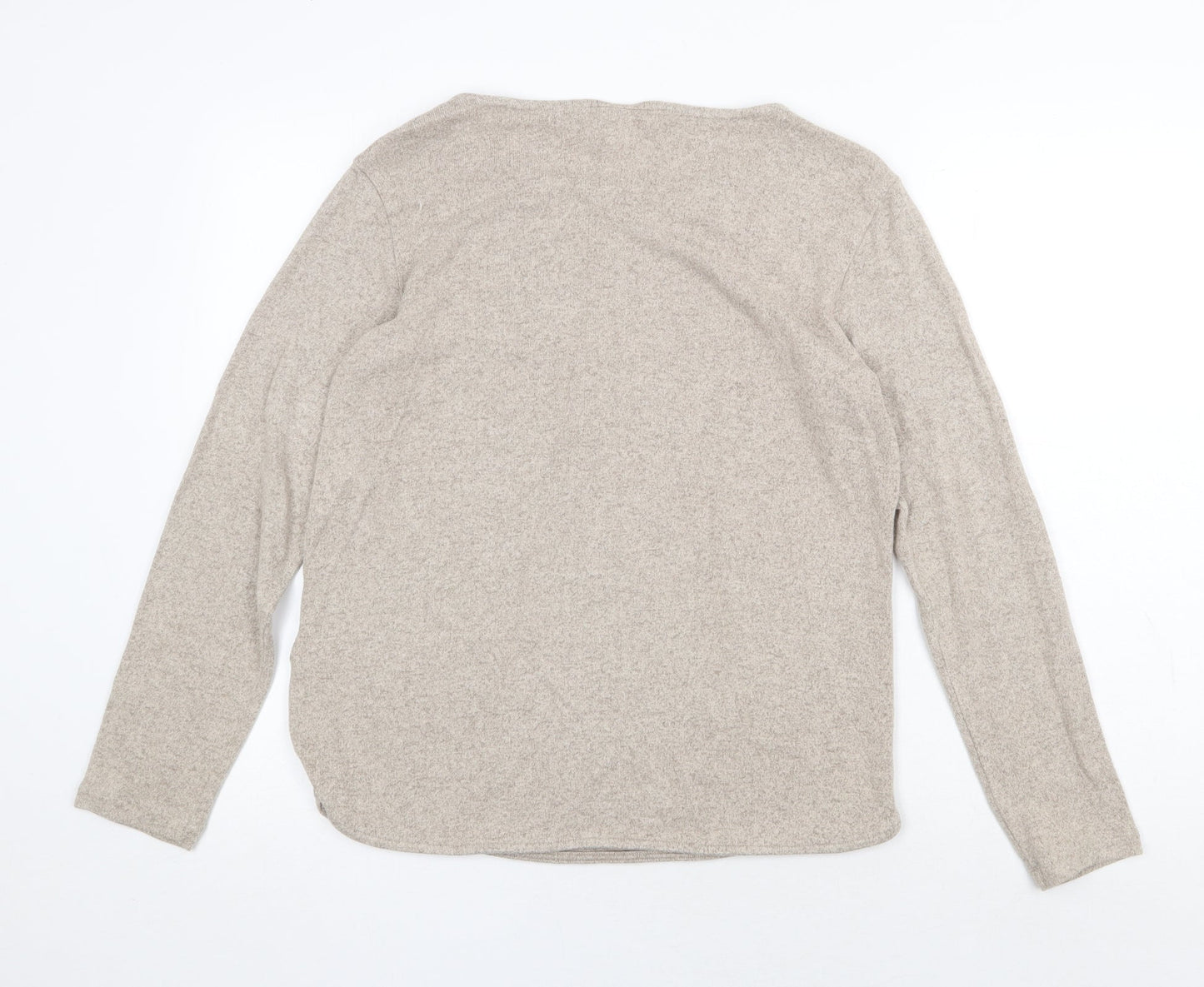 H&M Womens Beige Scoop Neck Viscose Pullover Jumper Size S
