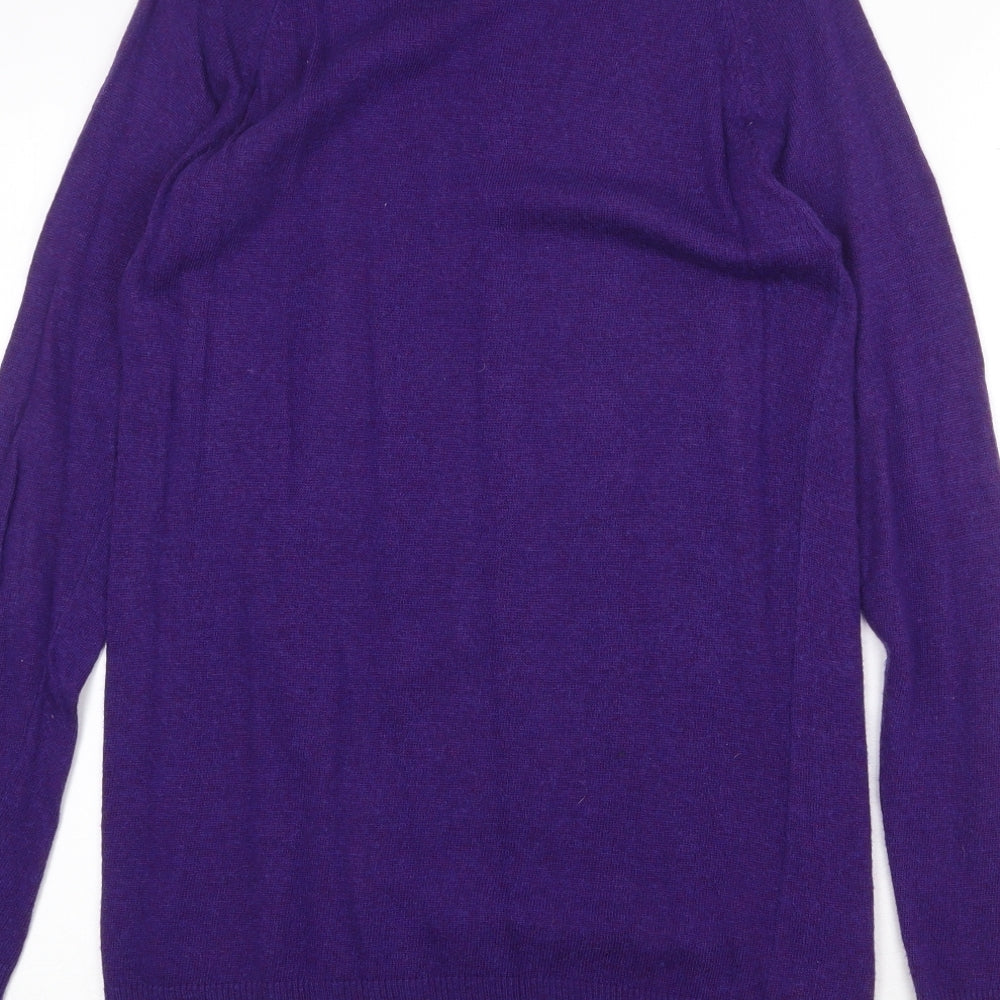 Marks and Spencer Womens Purple V-Neck Viscose Tunic Jumper Size 10