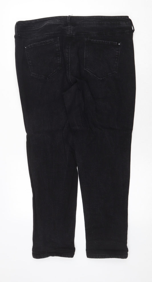 No Boundaries Womens Black Cotton Straight Jeans Size 38 in Regular Zip