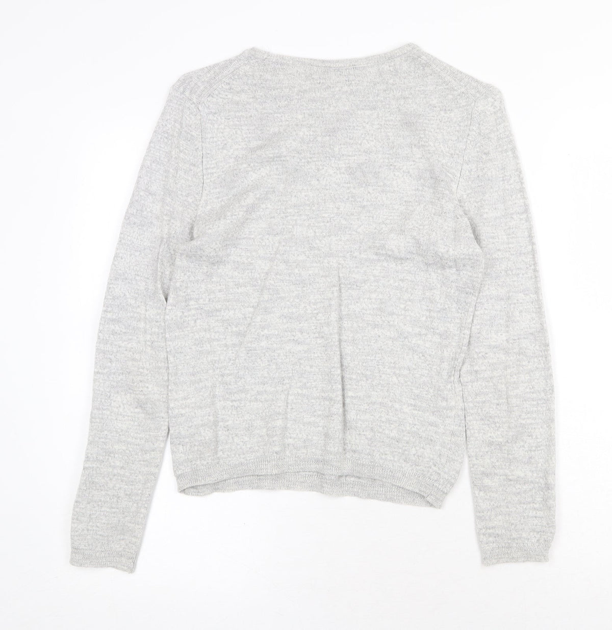 Zara Womens Grey Round Neck Viscose Pullover Jumper Size S