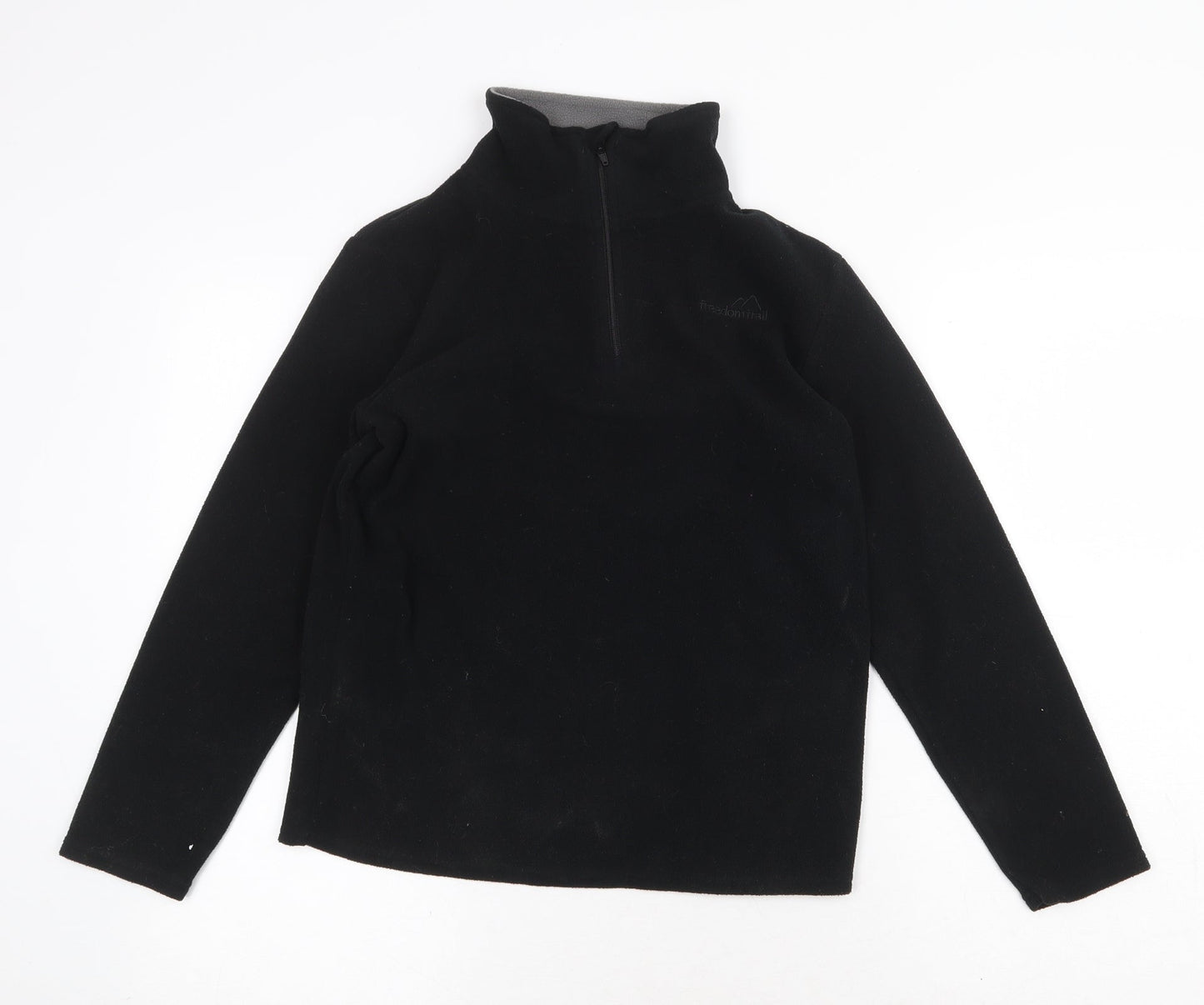 Freedom Trail Boys Black Polyester Pullover Sweatshirt Size 11-12 Years Zip