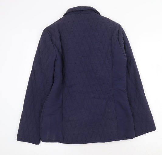 First Avenue Womens Blue Jacket Size 12 Button