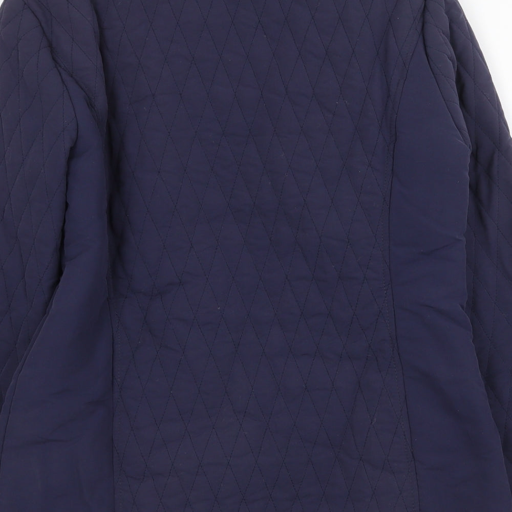 First Avenue Womens Blue Jacket Size 12 Button