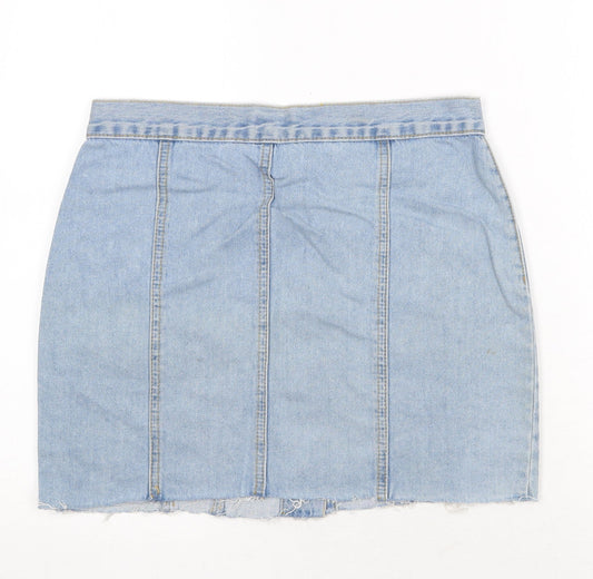 Cheap Monday Womens Blue Cotton Mini Skirt Size S Button