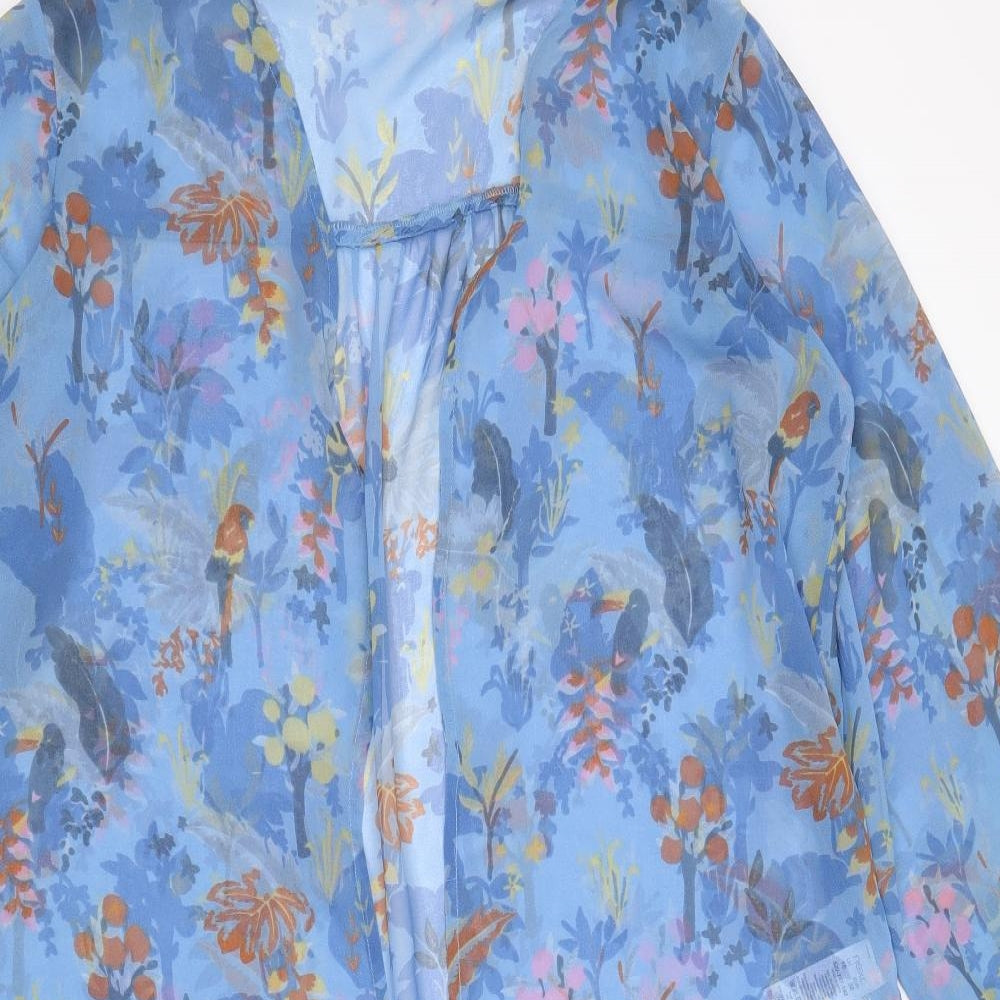 NEXT Womens Blue Geometric Polyester Kimono Blouse Size 10 V-Neck - Toucan