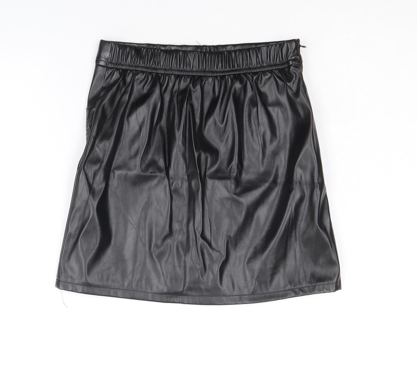 SheIn Girls Black Polyester A-Line Skirt Size 9-10 Years Regular Zip