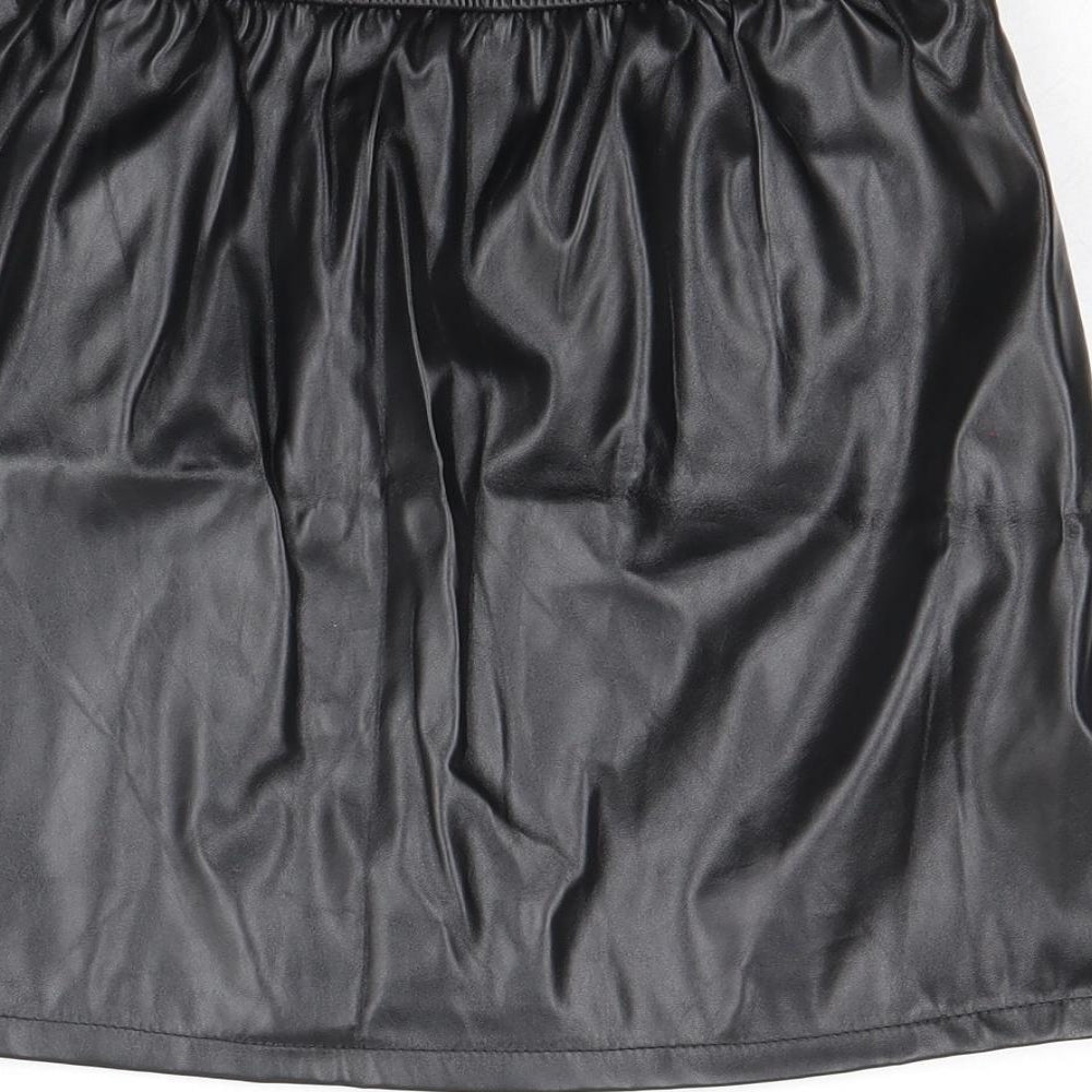 SheIn Girls Black Polyester A-Line Skirt Size 9-10 Years Regular Zip