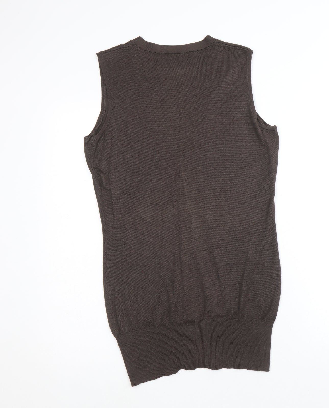 Marks and Spencer Womens Brown V-Neck Viscose Cardigan Jumper Size 12