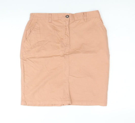 Capsule Womens Orange Cotton A-Line Skirt Size 10 Zip