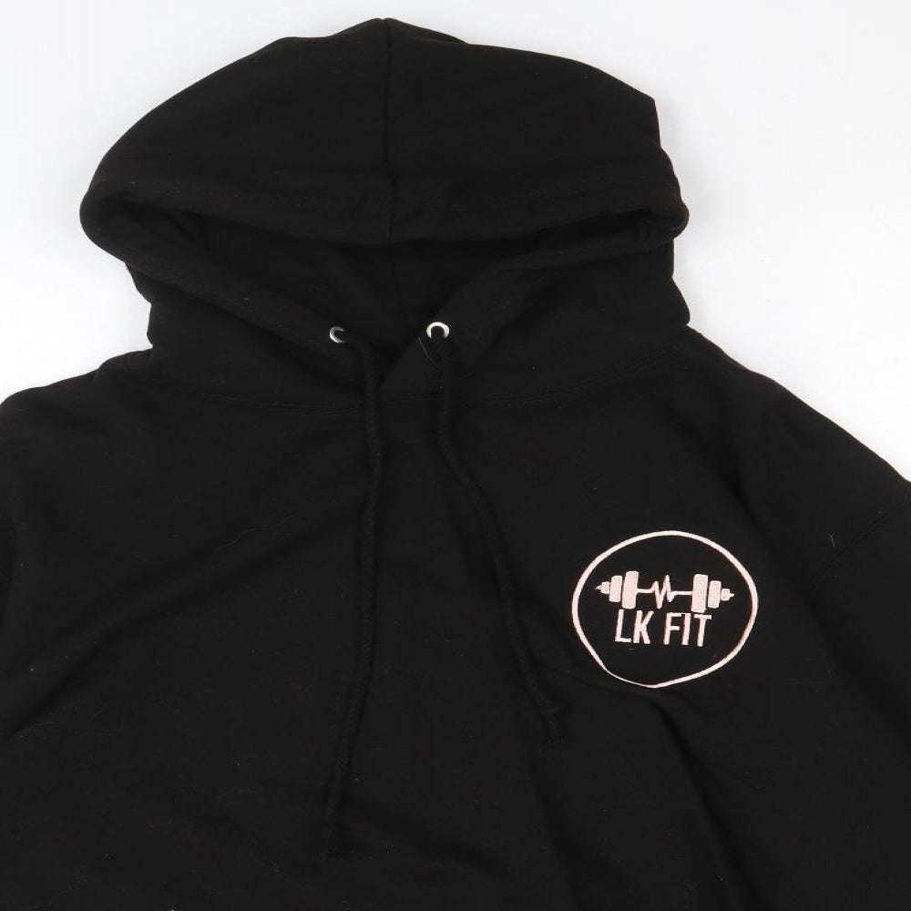 Just Hoods Womens Black Cotton Pullover Hoodie Size M Pullover