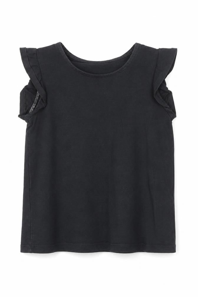TU Girls Black 100% Cotton Basic T-Shirt Size 5 Years Round Neck Pullover