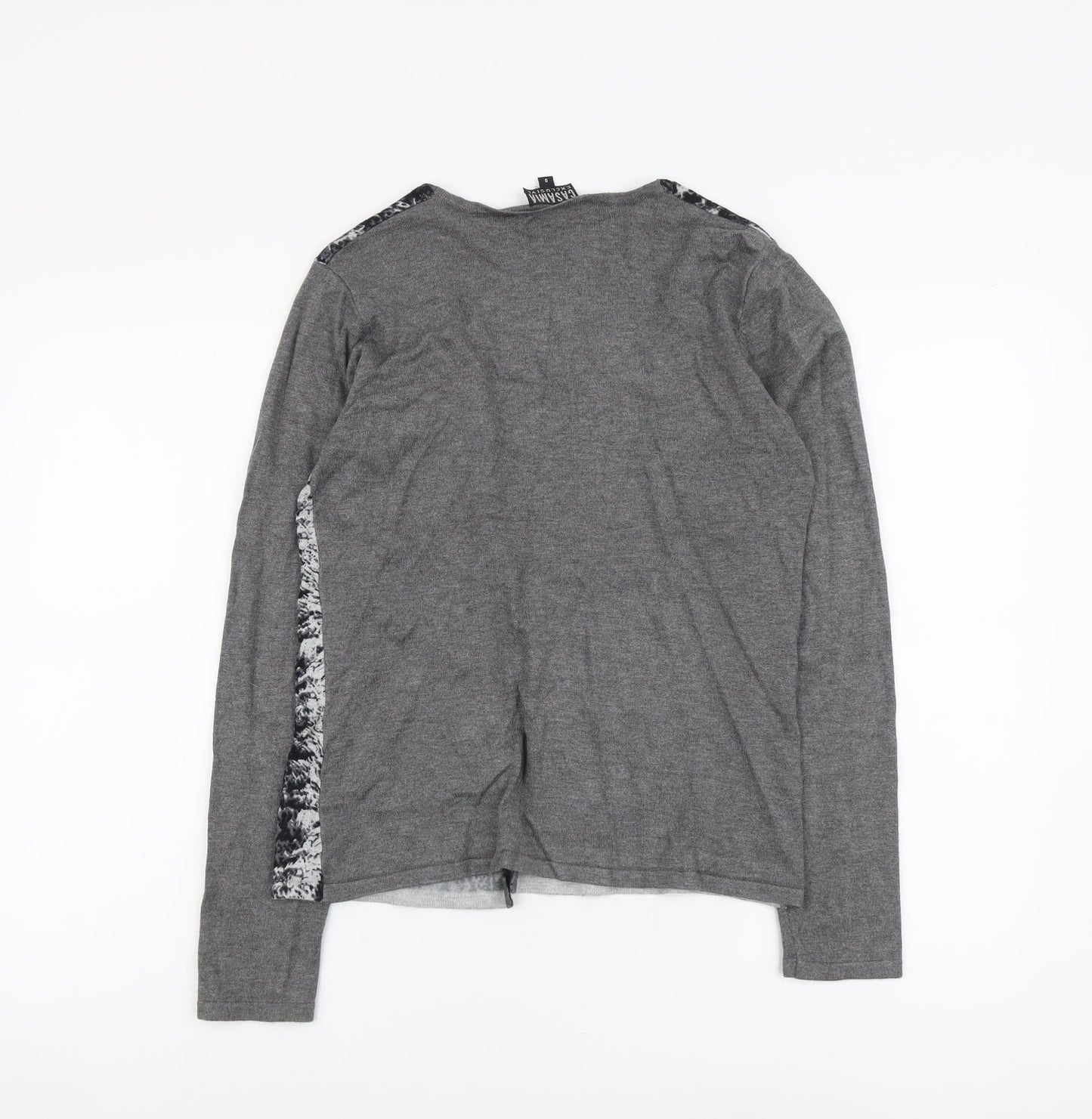 Casamia Womens Grey V-Neck Viscose Cardigan Jumper Size S