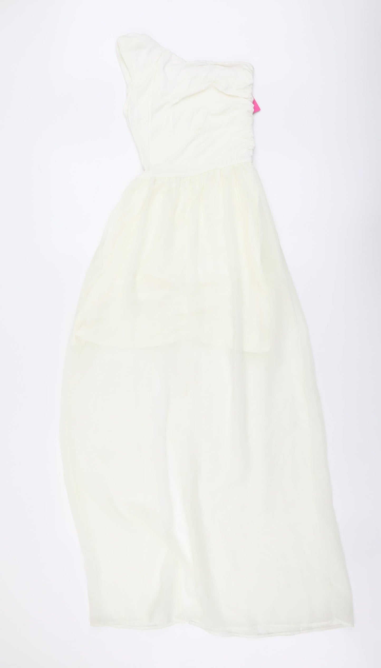 TG Womens Ivory Polyester Maxi Size 8 One Shoulder Pullover