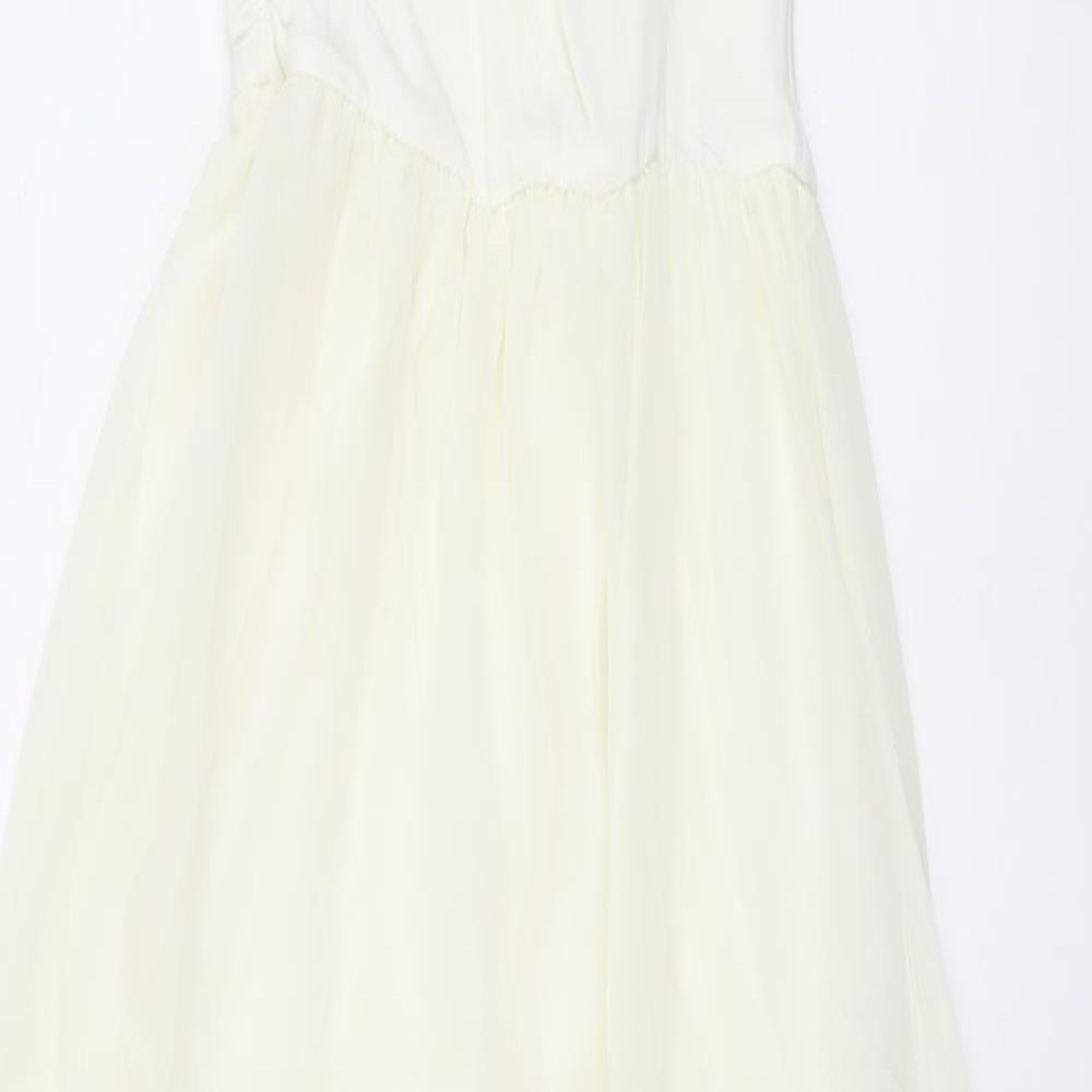 TG Womens Ivory Polyester Maxi Size 8 One Shoulder Pullover
