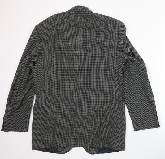 Marks and Spencer Mens Brown Geometric Wool Jacket Blazer Size 40 Regular