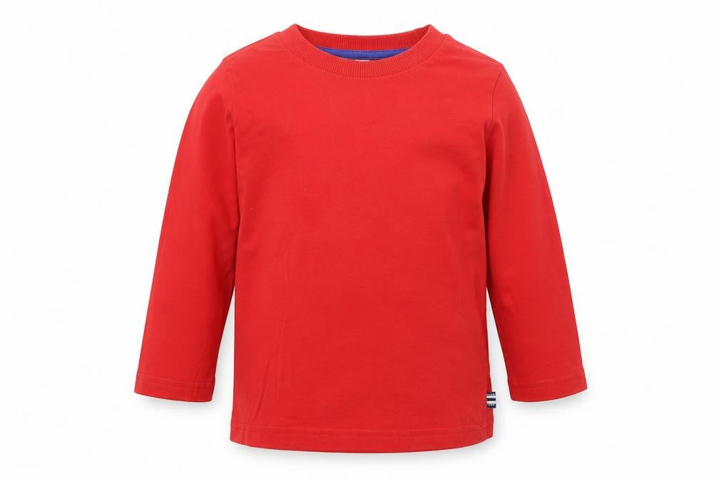TU Baby Red Cotton Pullover T-Shirt Size 18-24 Months Round Neck Pullover