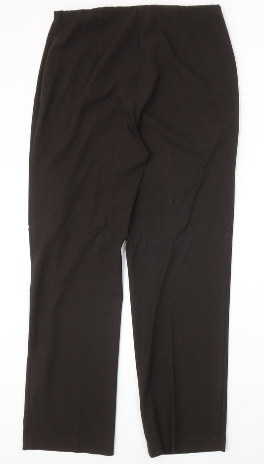 Glimma Womens Brown Polyester Trousers Size 30 in Regular Zip