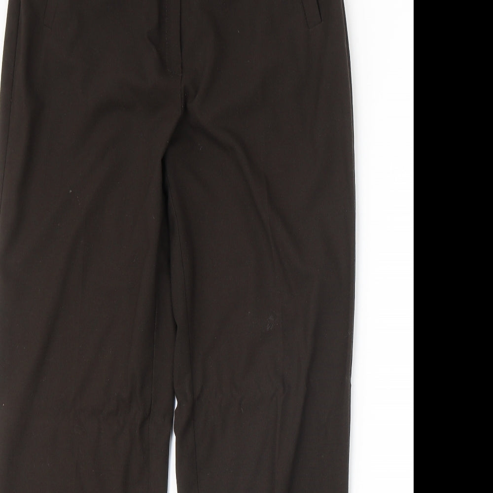 Glimma Womens Brown Polyester Trousers Size 30 in Regular Zip