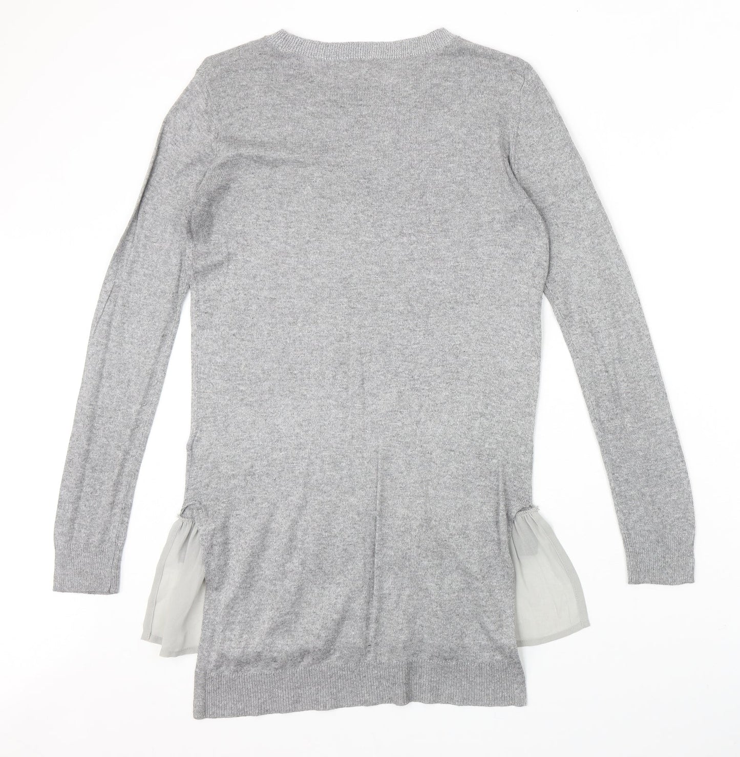 NEXT Womens Grey Round Neck Polyester Pullover Jumper Size 10