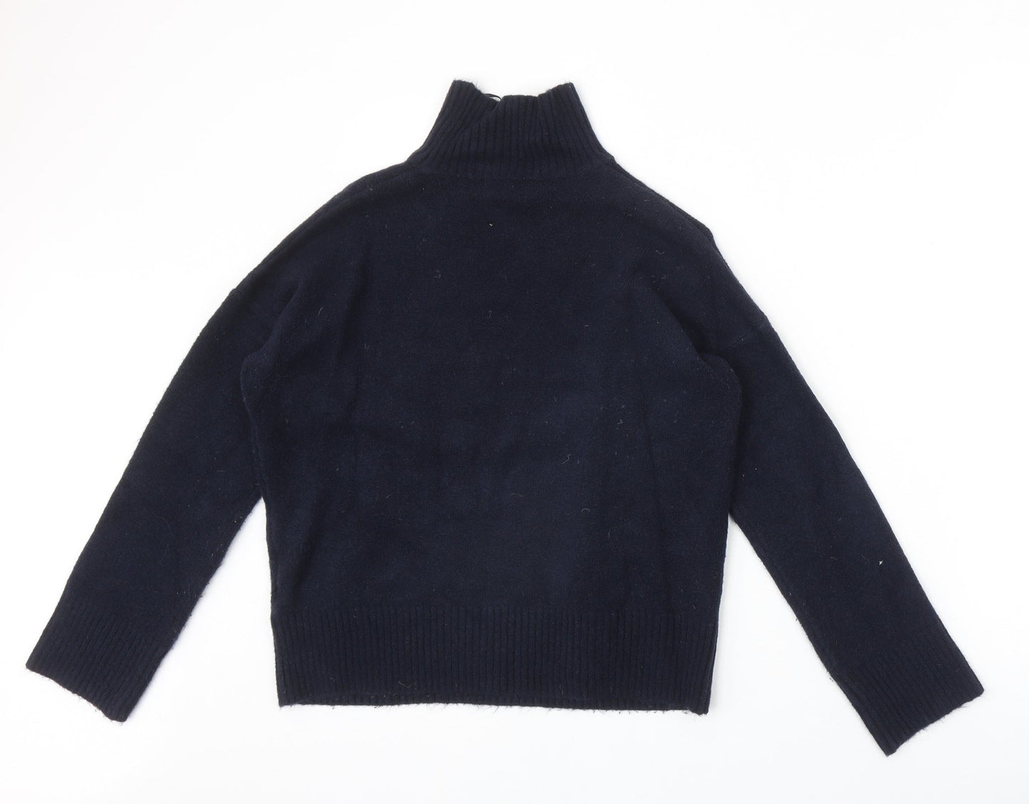 Marks and Spencer Womens Blue High Neck Acrylic Pullover Jumper Size S