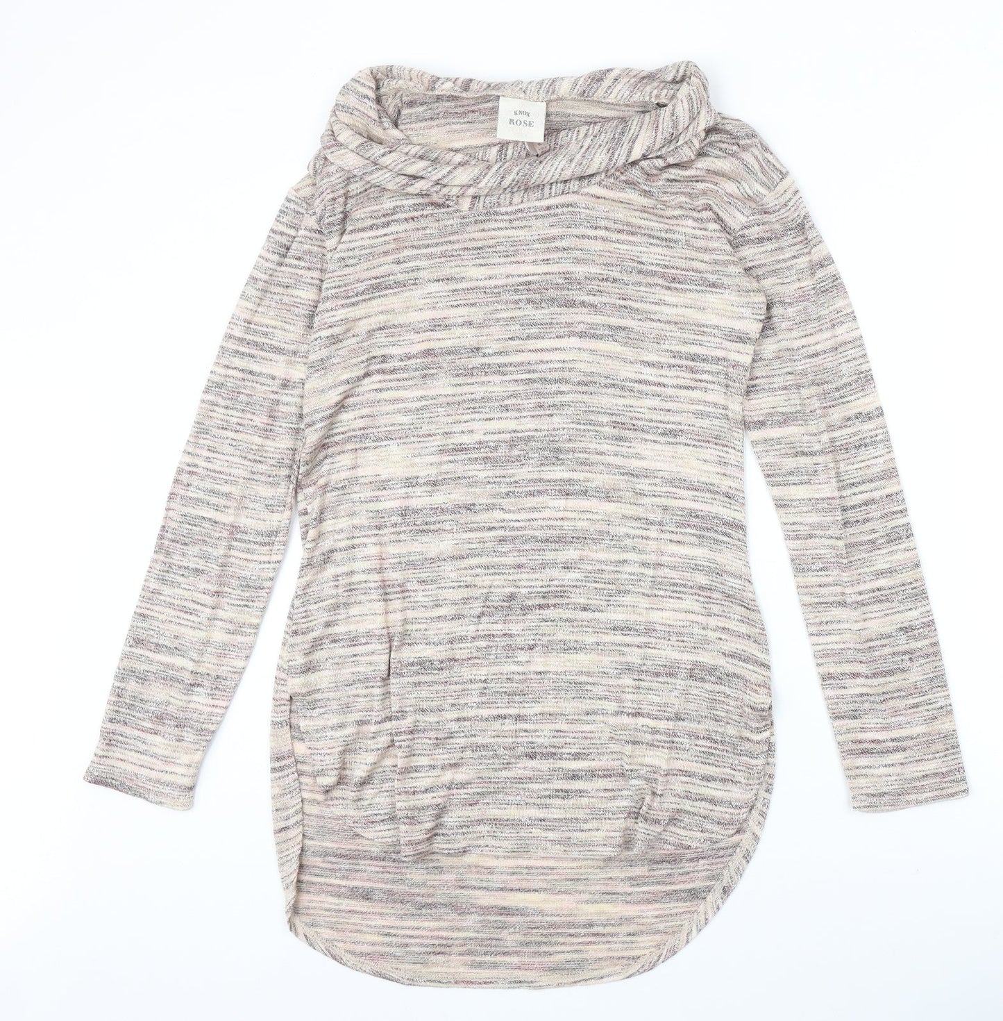 Knox Rose Womens Multicoloured Roll Neck Rayon Pullover Jumper Size M