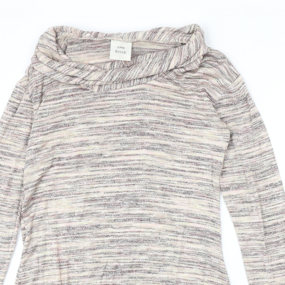 Knox Rose Womens Multicoloured Roll Neck Rayon Pullover Jumper Size M
