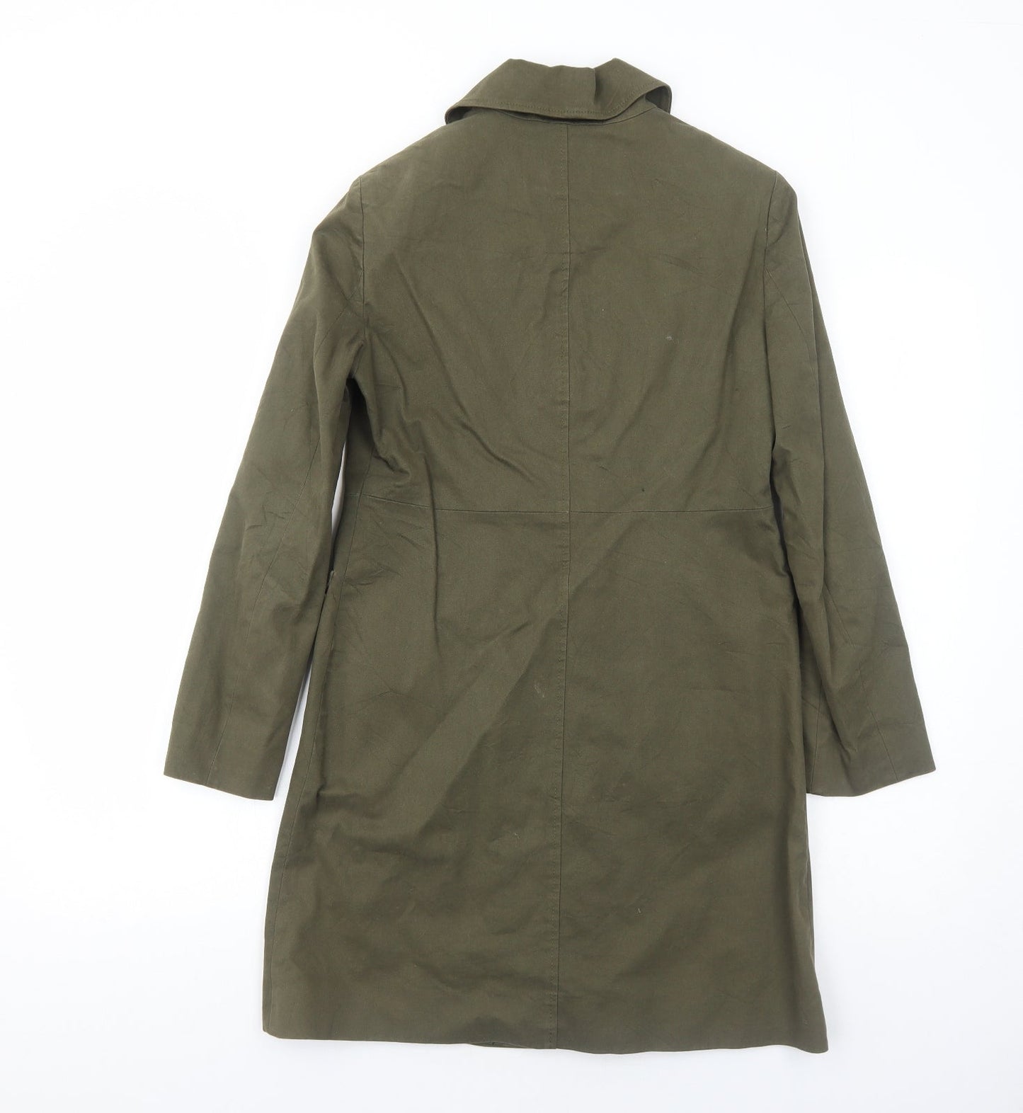 ASOS Womens Green Rain Coat Coat Size 6 Zip