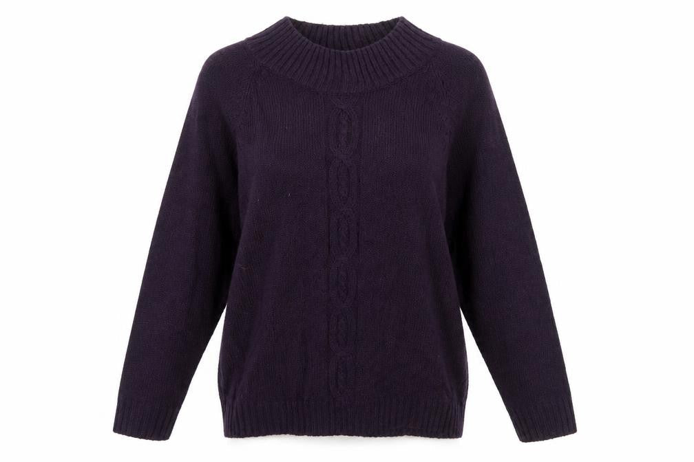 By Design Womens Purple Round Neck Acrylic Pullover Jumper Size M