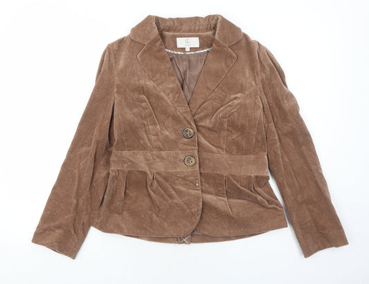 CC Womens Brown Jacket Size 10 Button