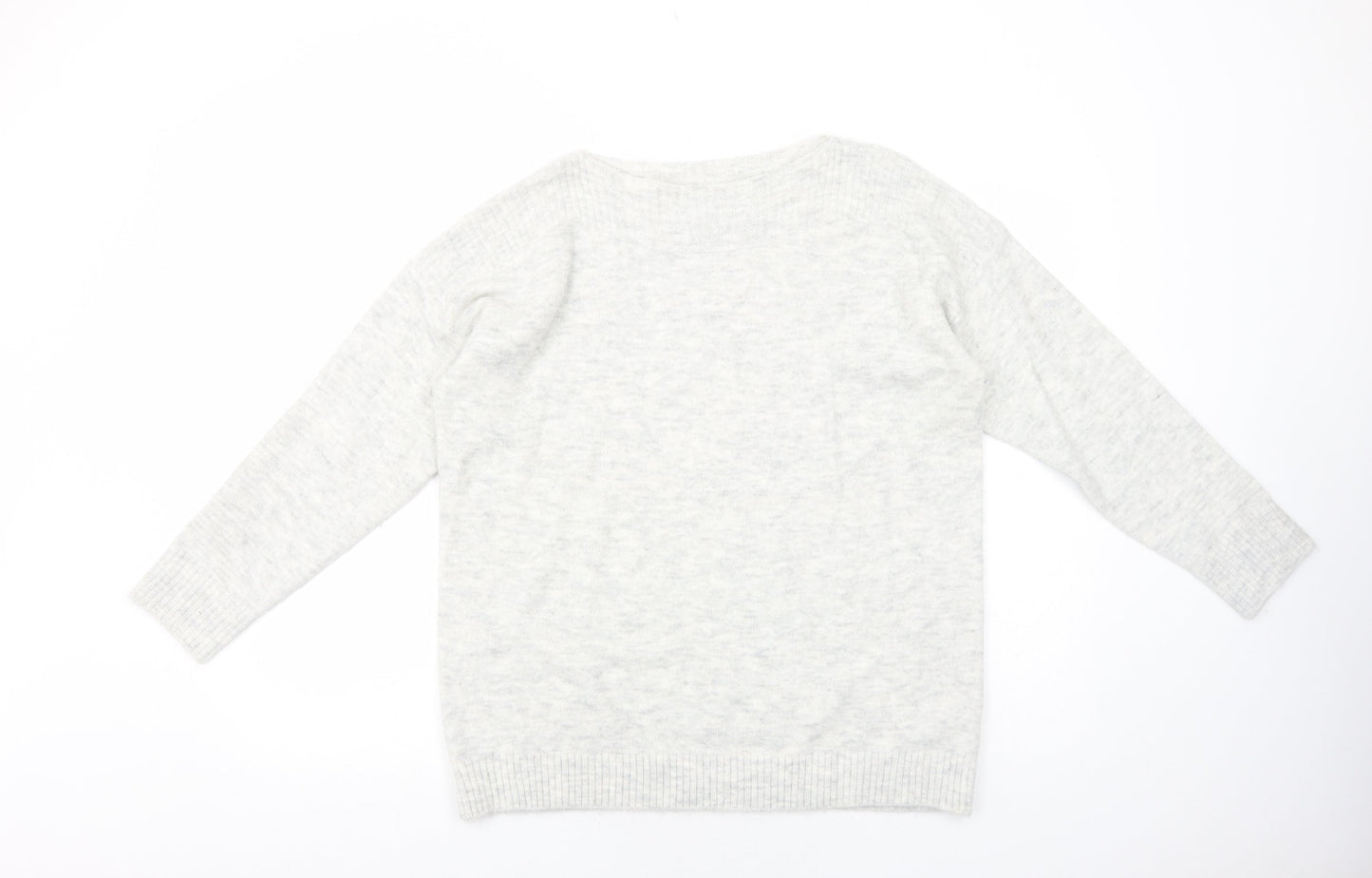 Dorothy Perkins Womens Grey Boat Neck Acrylic Pullover Jumper Size L