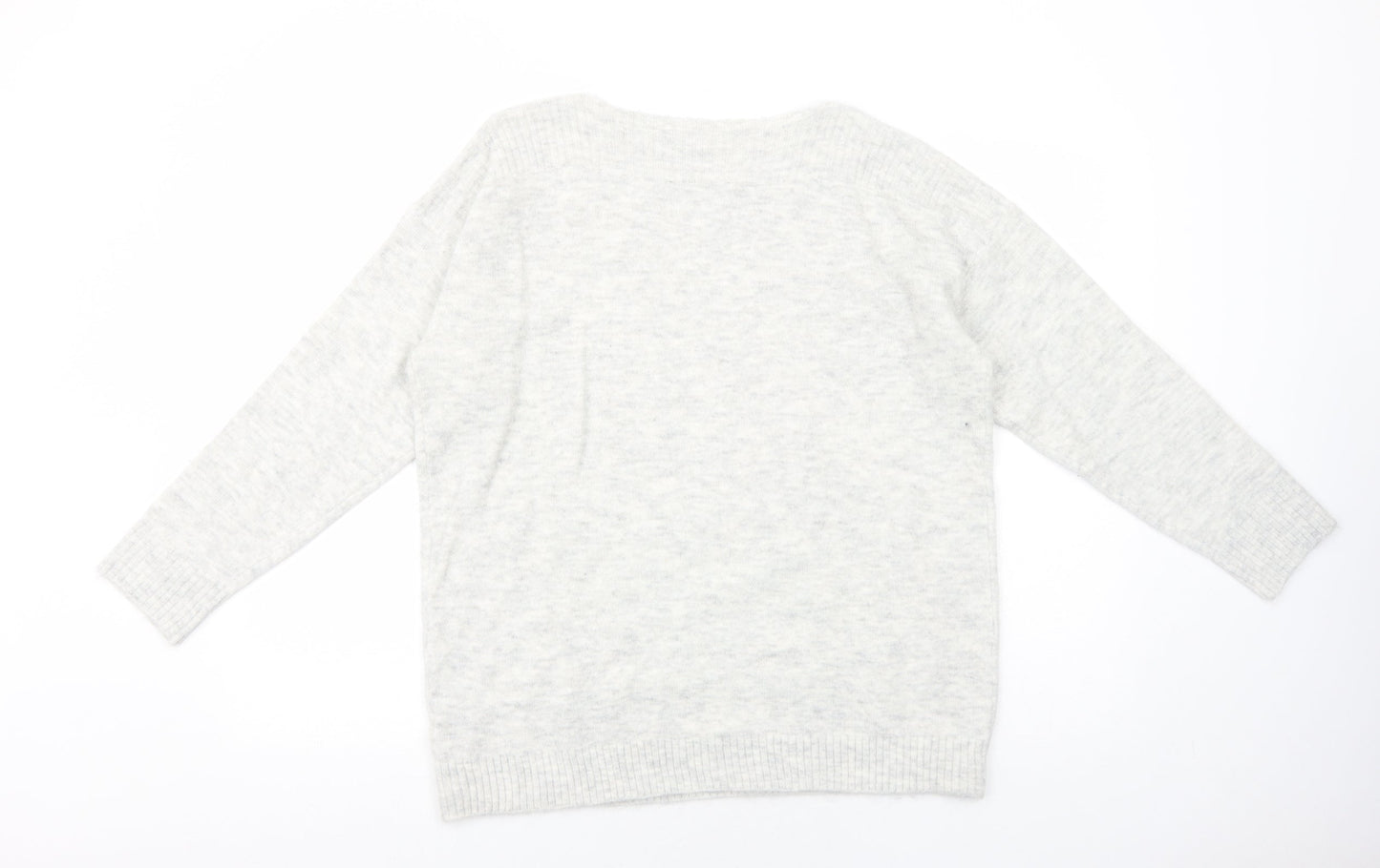 Dorothy Perkins Womens Grey Boat Neck Acrylic Pullover Jumper Size L