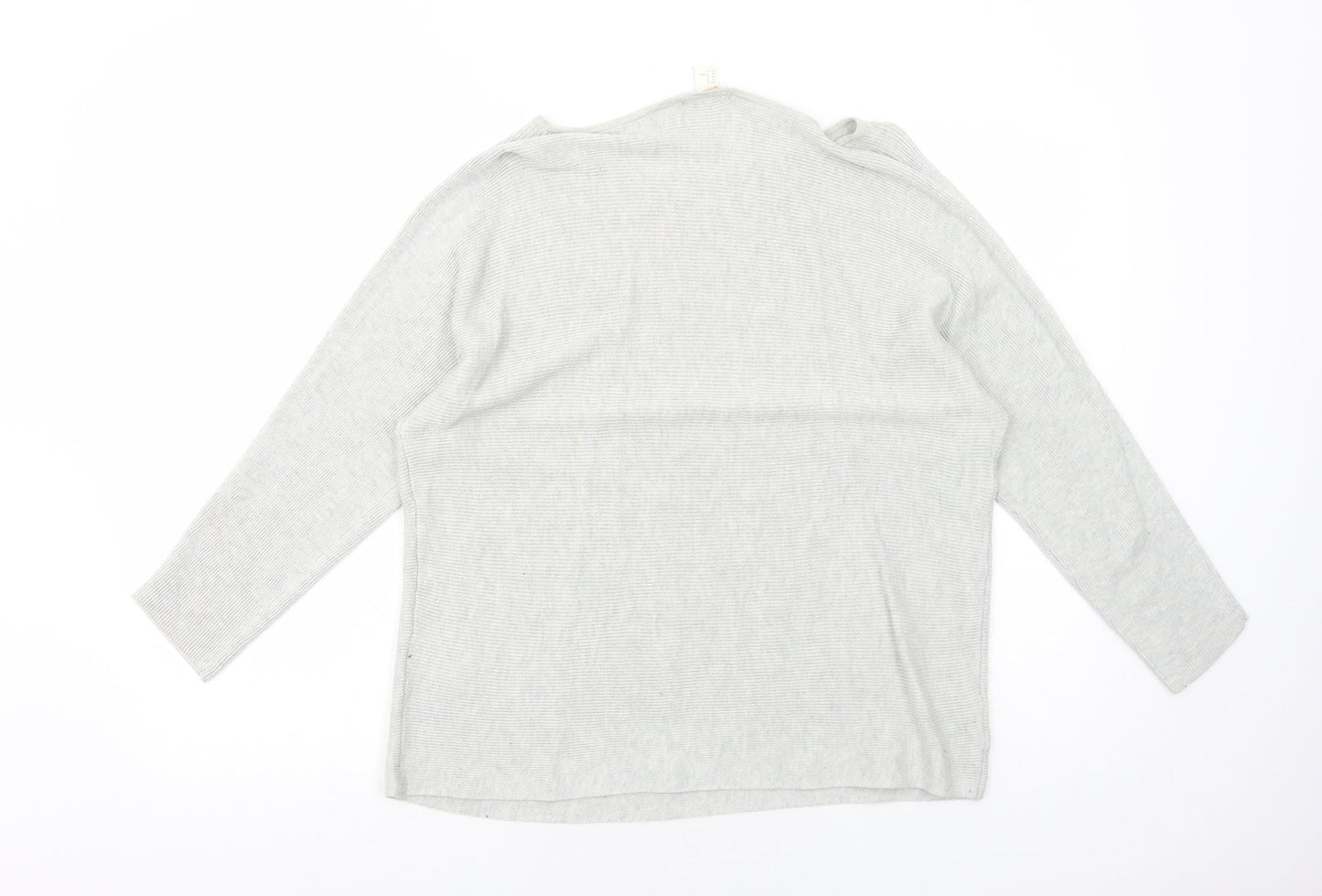 H&M Womens Grey Round Neck Polyethylene Pullover Jumper Size M